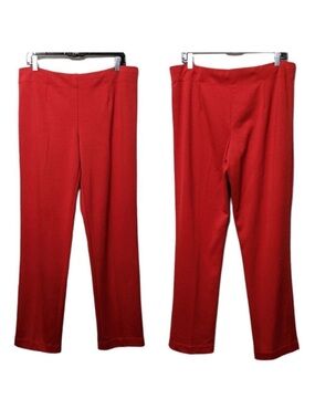 KASPER Red Knit Straight Leg Pants 12